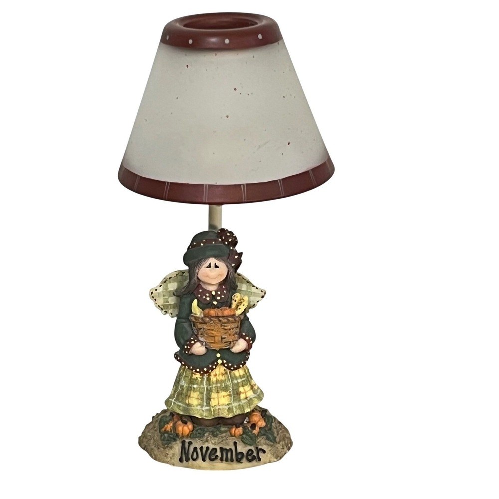 Yankee Candle Tealight Holder Green November Angel Lamp Crazy Mountain